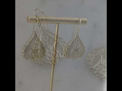 Tulip Filigree Dangle Earrings with Floral Contour