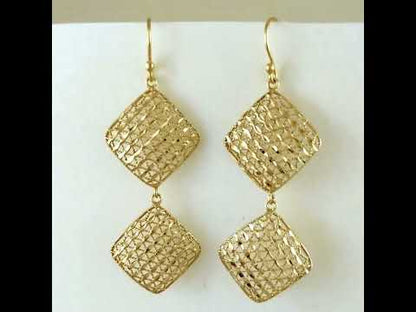 Double Diamond Dangle Earrings