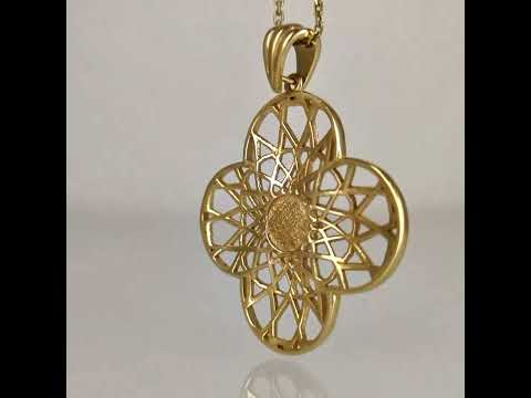 Geometric Sculptural Filigree Pendant