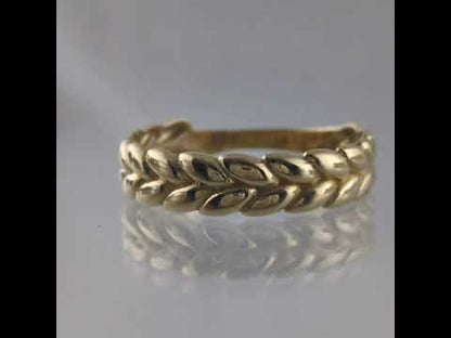 Gold Leaf Pattern Ring - 10k,14k,18k