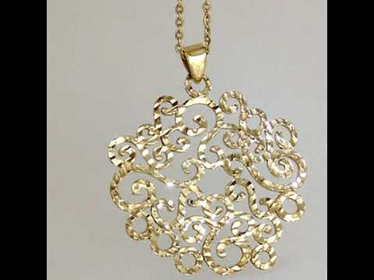 Hammered Scrollwork Pendant Charm