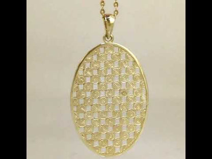 Oval Spiral Filigree Pendant