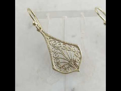 Elegant Filigree Drop Earrings with Nature-Inspired Design