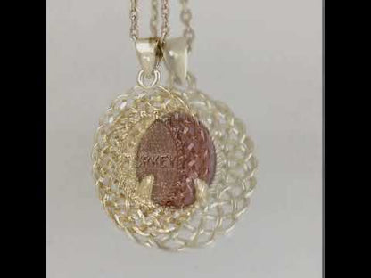 Red Coral Pendant Filigree Frame Pendant