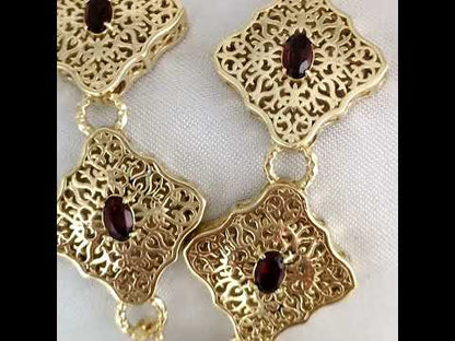 Luxurious Gemstone Panel Toggle Bracelet