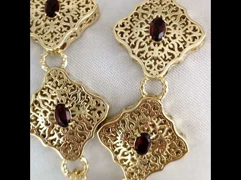 Luxurious Gemstone Panel Toggle Bracelet