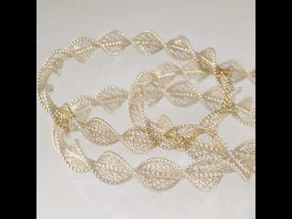 Twisted Filigree Bracelet  Turkish Spiral Bangle Elegant Statement Bracelet