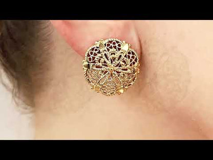 Filigree Sunburst Statement Stud Earrings