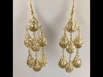 Textured Drop Chandelier Earrings