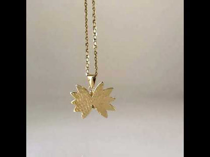 Turquoise Enamel Butterfly Pendant Filigree Gold Charm