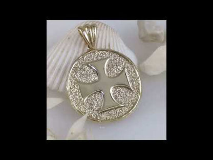Embossed Cross Medallion Pendant