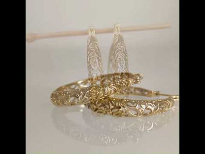 2-Item Bundle: Filigree Hoop Earrings & Gemstone Pendant Necklace Gift Bundle