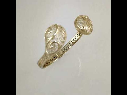 Filigree Open Cuff Gold Tone Bracelet