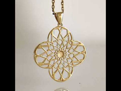 Blue Crystal Geometric Pendant Charm