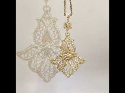 Floral Cross Openwork Pendant