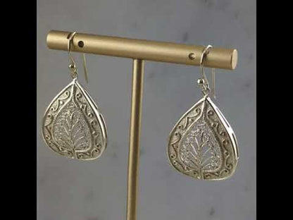 Teardrop Filigree Earrings with Elegant Openwork Design
