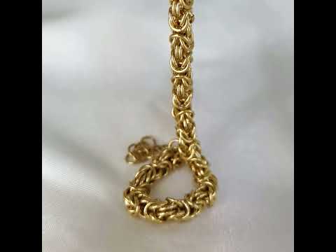 Gold Byzantine Chain Bracelet – Artisan Design, Statement Gold Jewelry with Adjustable Length