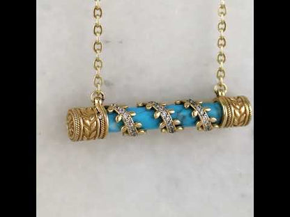 Crystal-Accented Bar Necklace with Gemstone Options / Prayer necklace
