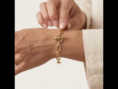 Rope Cable Chain Link Toggle Bracelet with Oval and Round Links