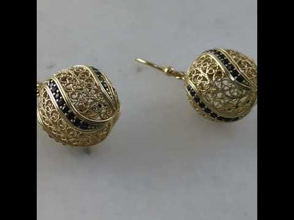 Filigree Ball Dangle Earrings with Ornate Detailing