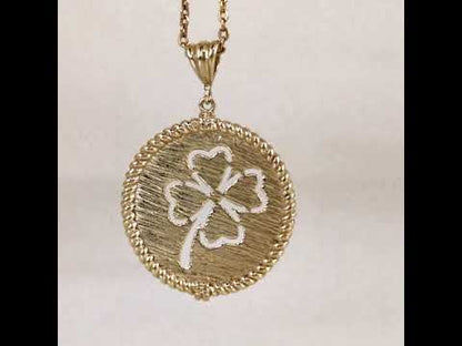 Round Four-Leaf Clover Cutout Pendant