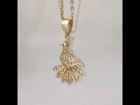 Peacock Openwork Filigree Pendant