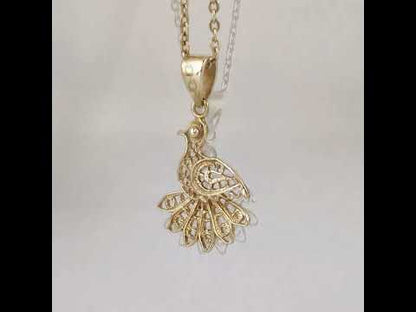 Peacock Openwork Filigree Pendant