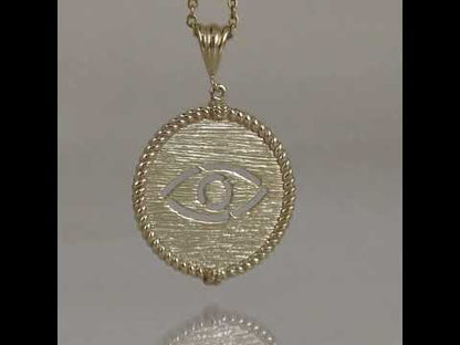 Round Evil Eye Cutout Pendant