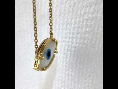 Mother of Pearl Evil Eye Necklace Turkish Nazar Necklace