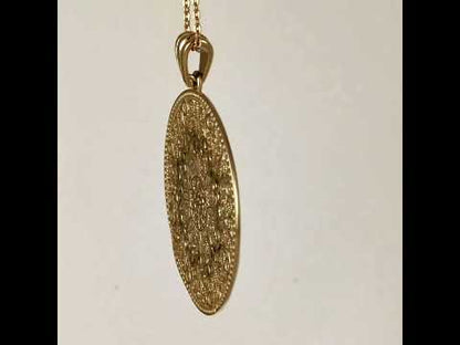 Gold Filigree Mandala Pendant Round Openwork Medallion Charm