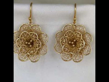Filigree Flower Drop Earrings