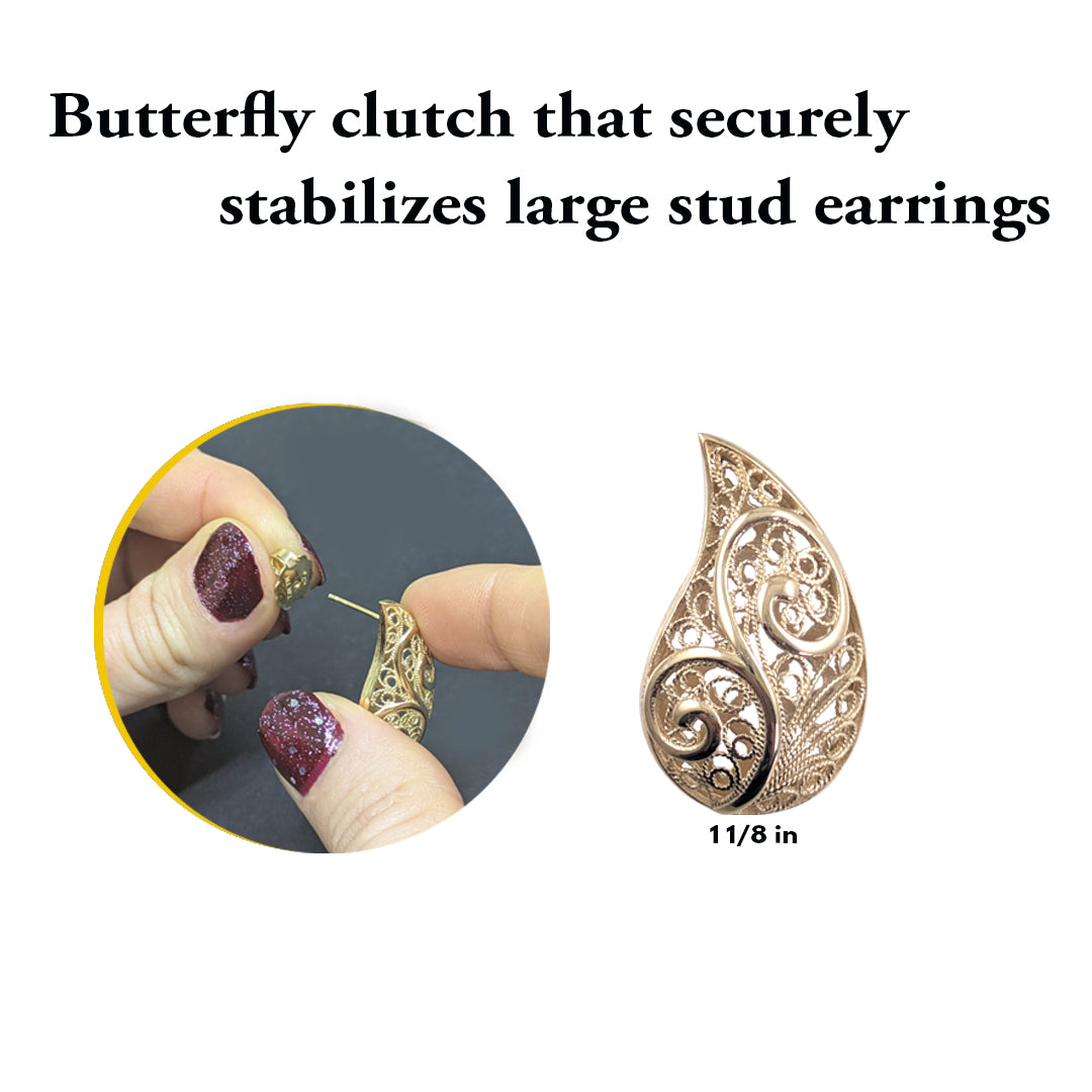 Oversized Earring Backings for Studs – 8mm Secure Sterling Silver