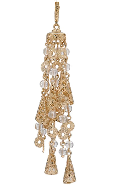Tassel Filigree Pendant Enhancer with Gemstone Beads