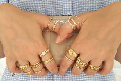 Facetted Narrow Bolt Gold Ring - 10k-14k-18k - TurkishBling