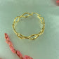 Wavy Ribbon Hoop Earrings 2" 18K Gold plated