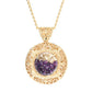 Filigree Locket Shaker Pendant with Floating Gemstones – 36 in. Love Link Chain