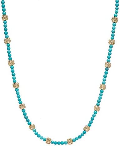 18K Gold Plated Gemstone Bead Necklace