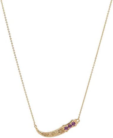18K Gold Plated 18" Genuine Gemstone Dagger Necklace