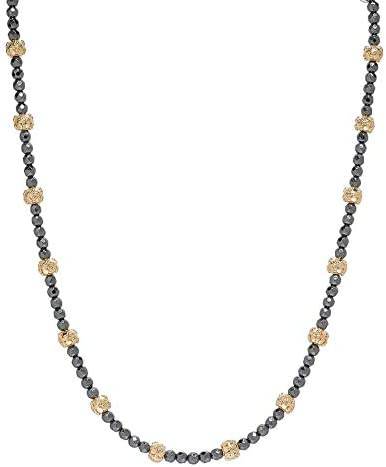 18K Gold Plated Gemstone Bead Necklace - TurkishBling