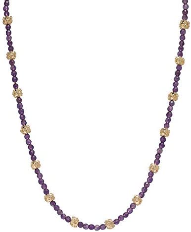 18K Gold Plated Gemstone Bead Necklace