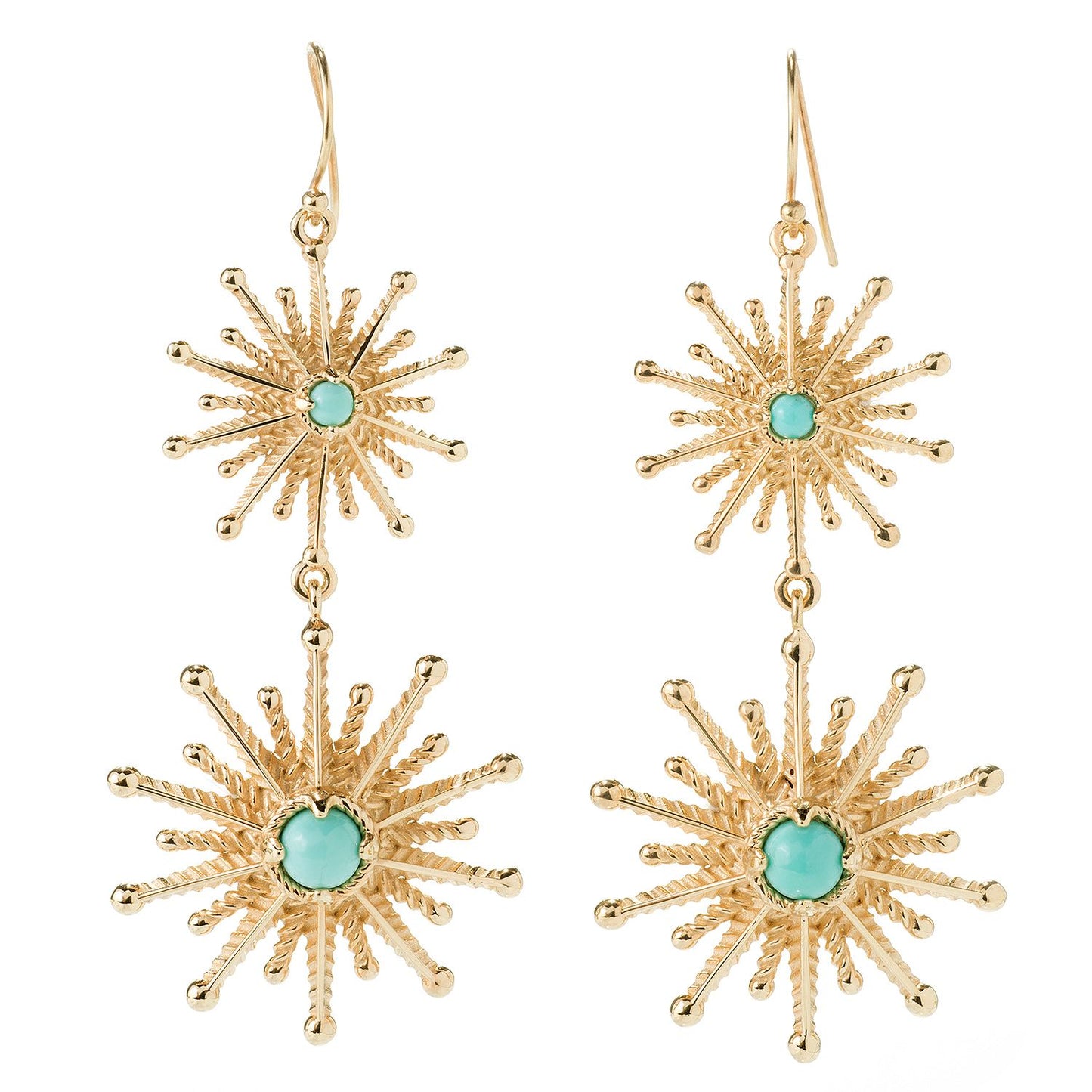 Starburst Drop Earrings Choice of Turquoise or Coral