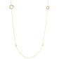 Beaded Station Necklace – 32" Minimalist Design with 6mm Gemstone Beads and Gold Stations