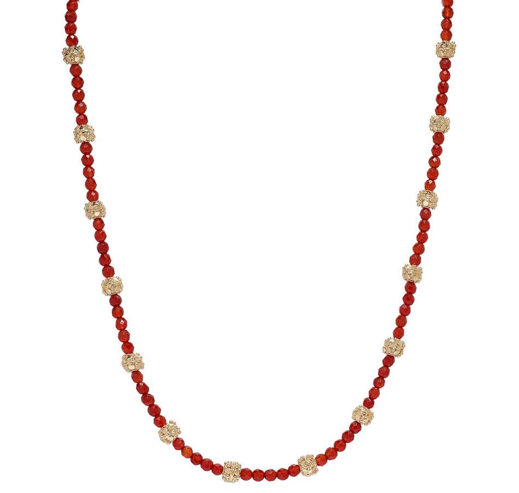 18K Gold Plated Gemstone Bead Necklace