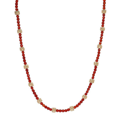 18K Gold Plated Gemstone Bead Necklace - TurkishBling