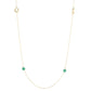Beaded Station Necklace – 32" Minimalist Design with 6mm Gemstone Beads and Gold Stations