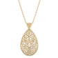 18K Gold Plated 10 x 5mm Gemstone Filigree Pendant