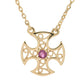 Charm Necklace Collection with Ruby – Angel Wings, Elephant, Cross – Gold over Bronze