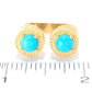 Dual Cabochon Bypass Ring with Textured Shank