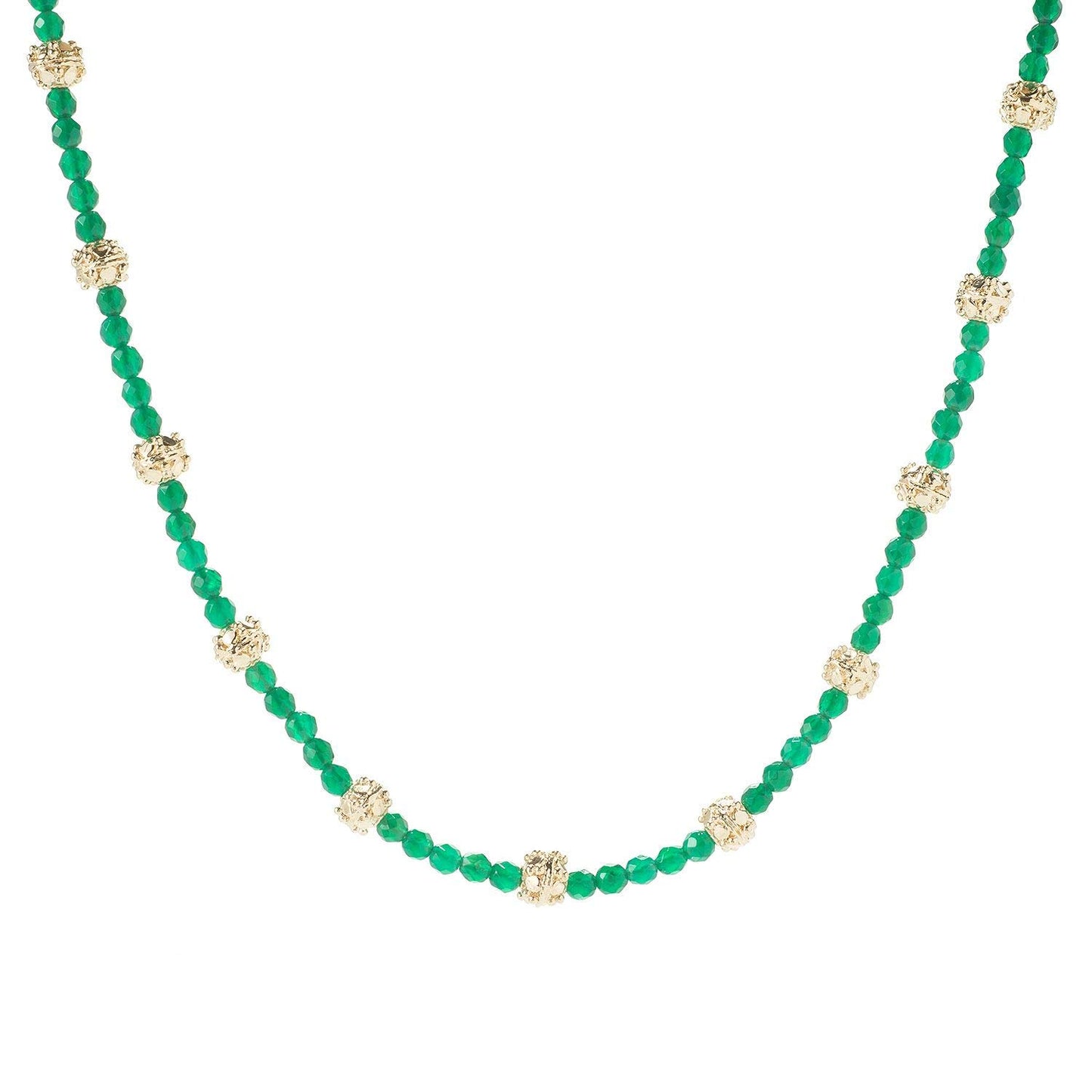 18K Gold Plated Gemstone Bead Necklace