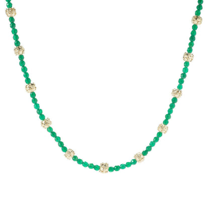 18K Gold Plated Gemstone Bead Necklace - TurkishBling